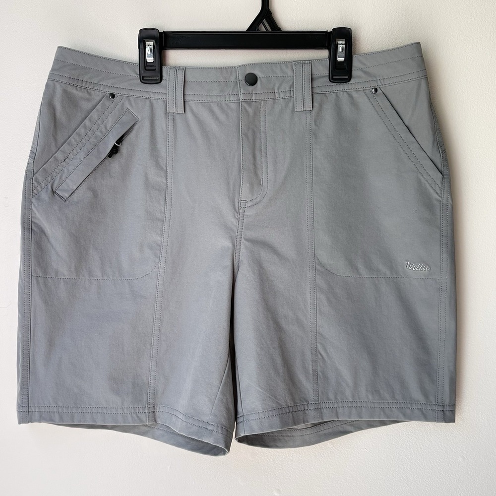 Willit Women's 4 Pocket Shorts Size 12 Gray Hiking Biking Walking Pickleball